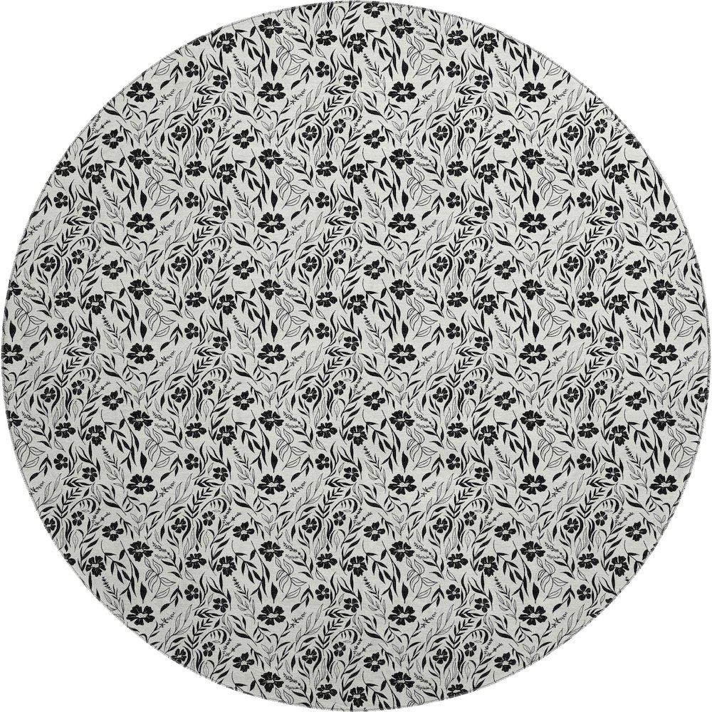 Luxury Washable Indoor/Outdoor Soft Essentials SE4 Ivory 8' x 8' Rug. Picture 1