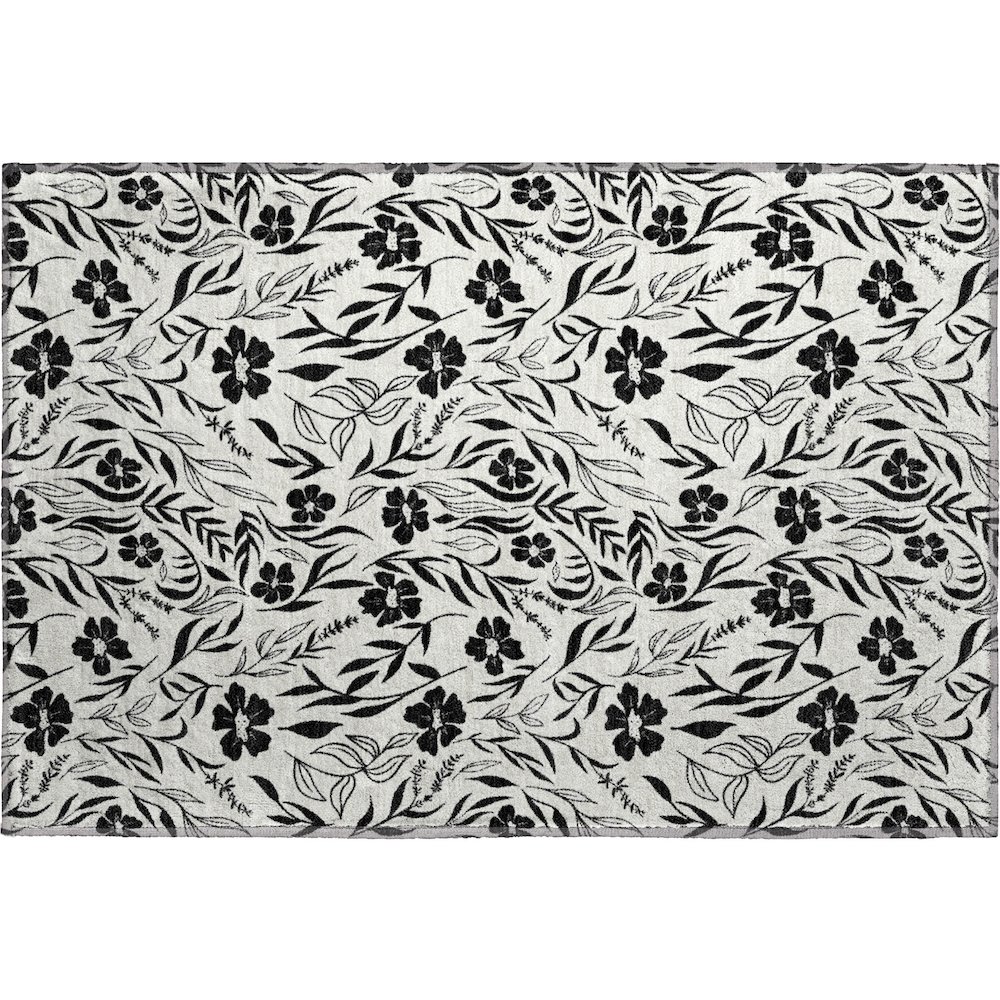 Luxury Washable Indoor/Outdoor Soft Essentials SE4 Ivory 1'8" x 2'6" Rug. Picture 1