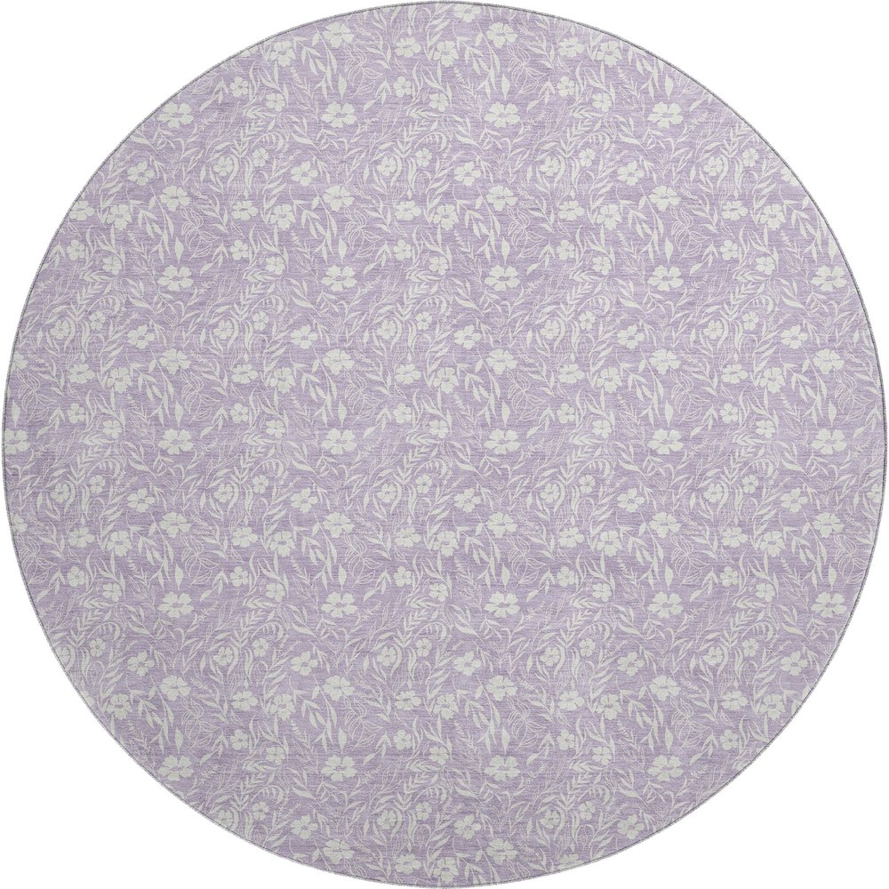 Luxury Washable Indoor/Outdoor Soft Essentials SE4 Purple 8' x 8' Rug. Picture 1