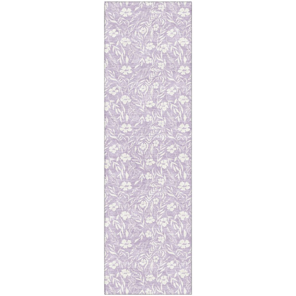 Luxury Washable Indoor/Outdoor Soft Essentials SE4 Purple 2'3" x 7'6" Runner Rug. Picture 1