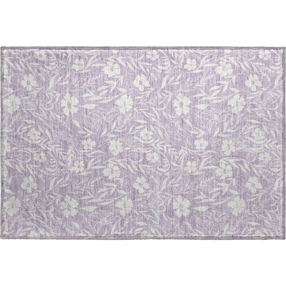 Luxury Washable Indoor/Outdoor Soft Essentials SE4 Purple 1'8" x 2'6" Rug. Picture 1