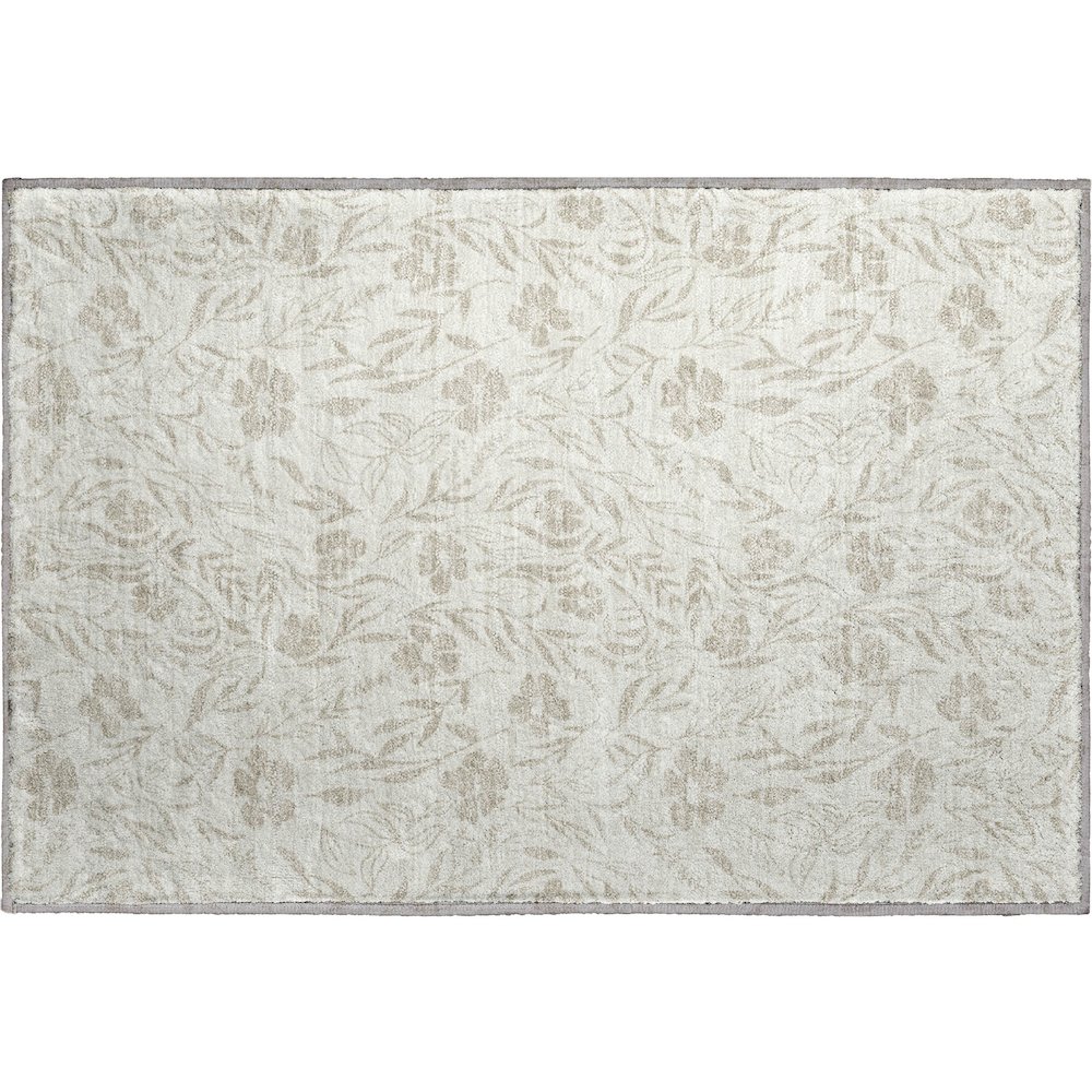 Luxury Washable Indoor/Outdoor Soft Essentials SE4 Ivory 1'8" x 2'6" Rug. Picture 1
