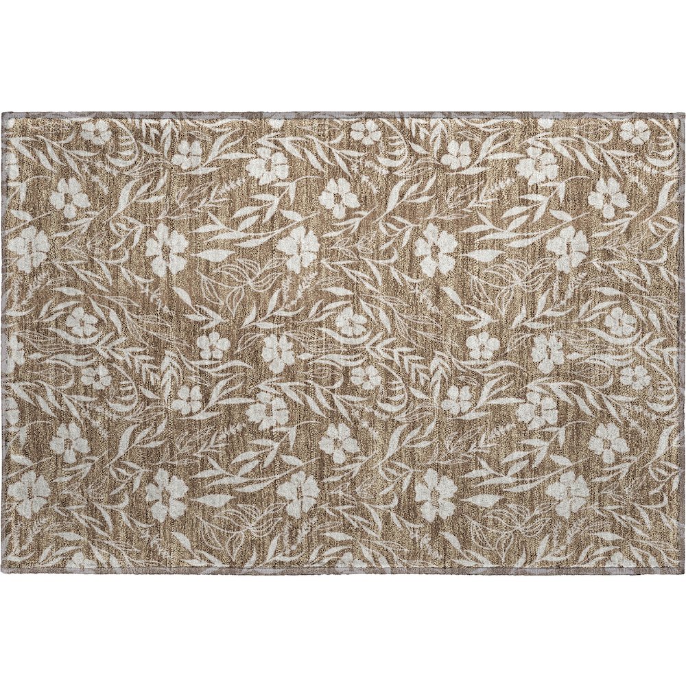 Luxury Washable Indoor/Outdoor Soft Essentials SE4 Brown 1'8" x 2'6" Rug. Picture 1