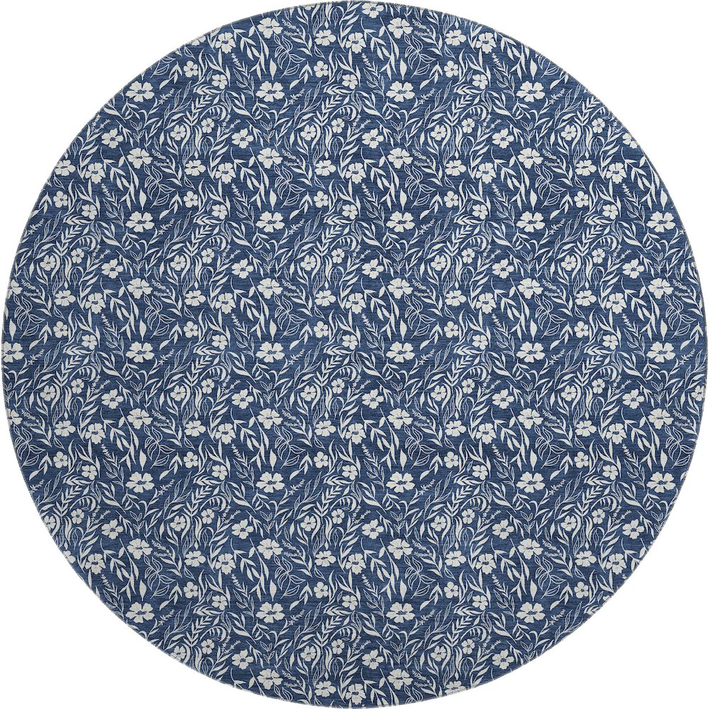Luxury Washable Indoor/Outdoor Soft Essentials SE4 Blue 8' x 8' Rug. Picture 1