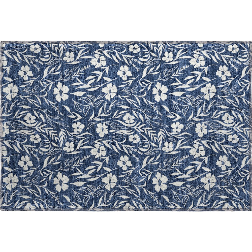 Luxury Washable Indoor/Outdoor Soft Essentials SE4 Blue 1'8" x 2'6" Rug. Picture 1