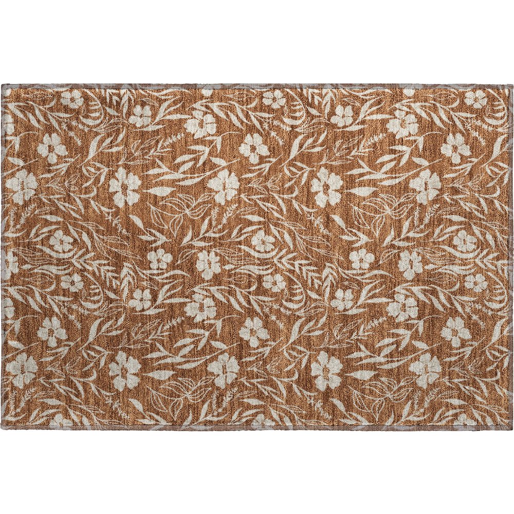 Luxury Washable Indoor/Outdoor Soft Essentials SE4 Orange 1'8" x 2'6" Rug. Picture 1