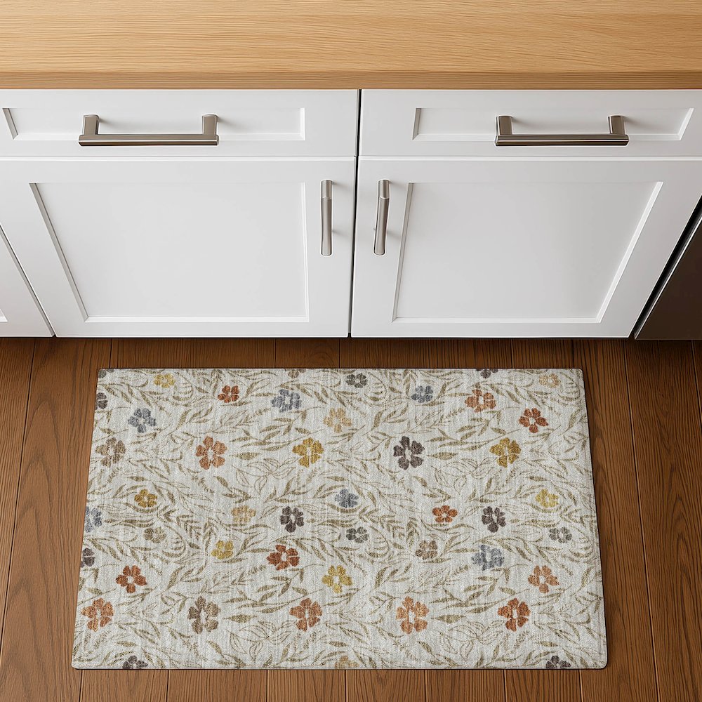 Luxury Washable Indoor/Outdoor Soft Essentials SE4 Ivory 1'8" x 2'6" Rug. Picture 5