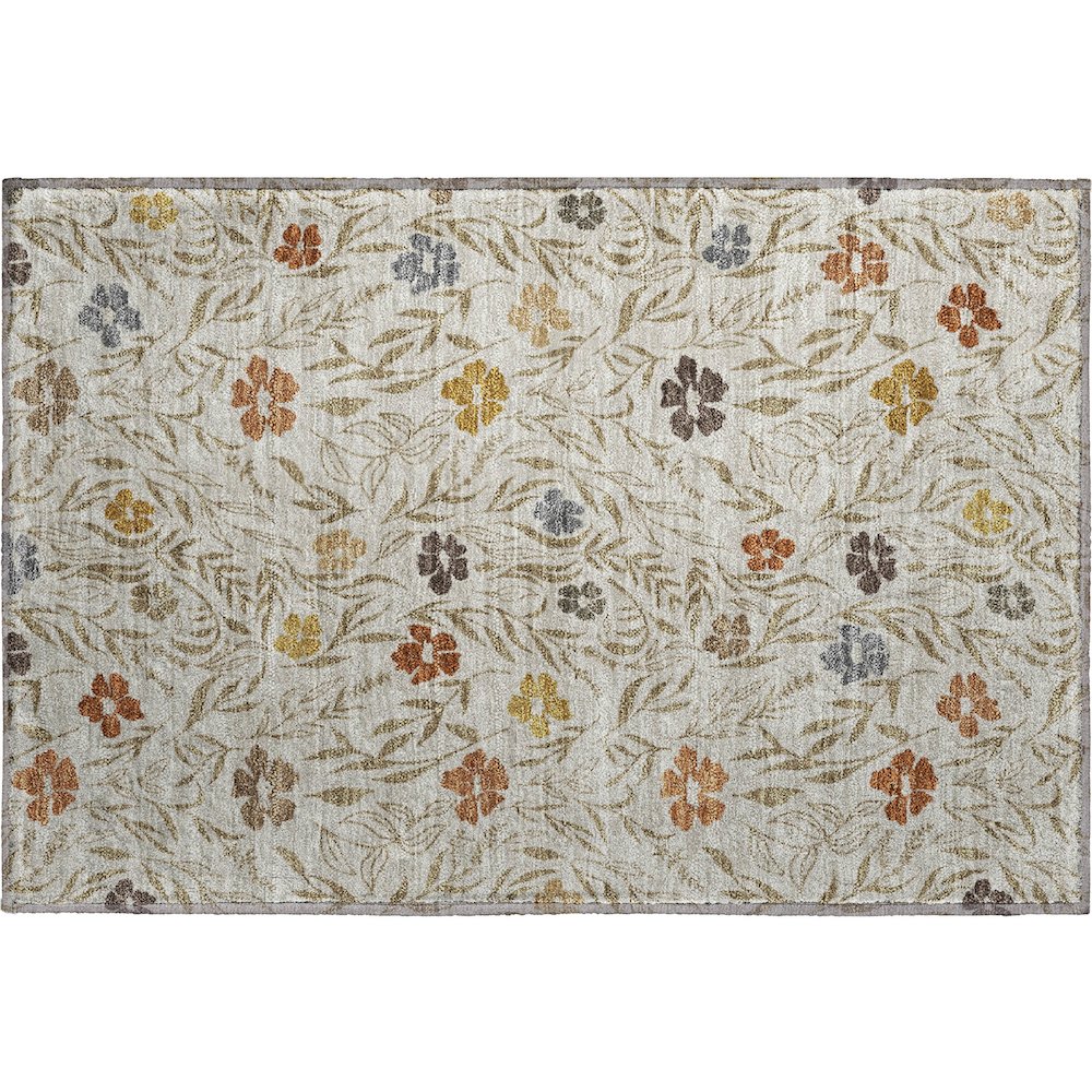 Luxury Washable Indoor/Outdoor Soft Essentials SE4 Ivory 1'8" x 2'6" Rug. Picture 1