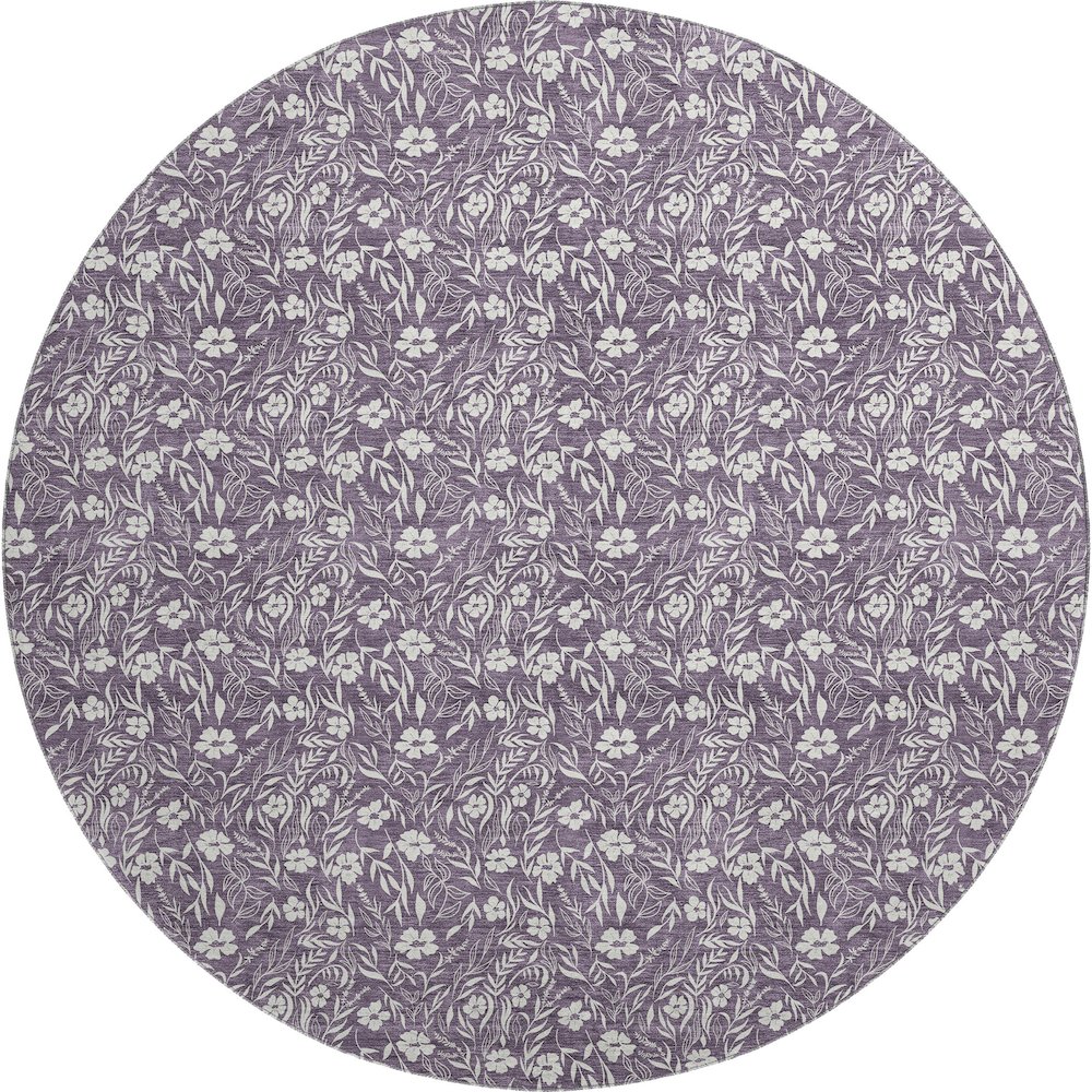Luxury Washable Indoor/Outdoor Soft Essentials SE4 Purple 8' x 8' Rug. Picture 1