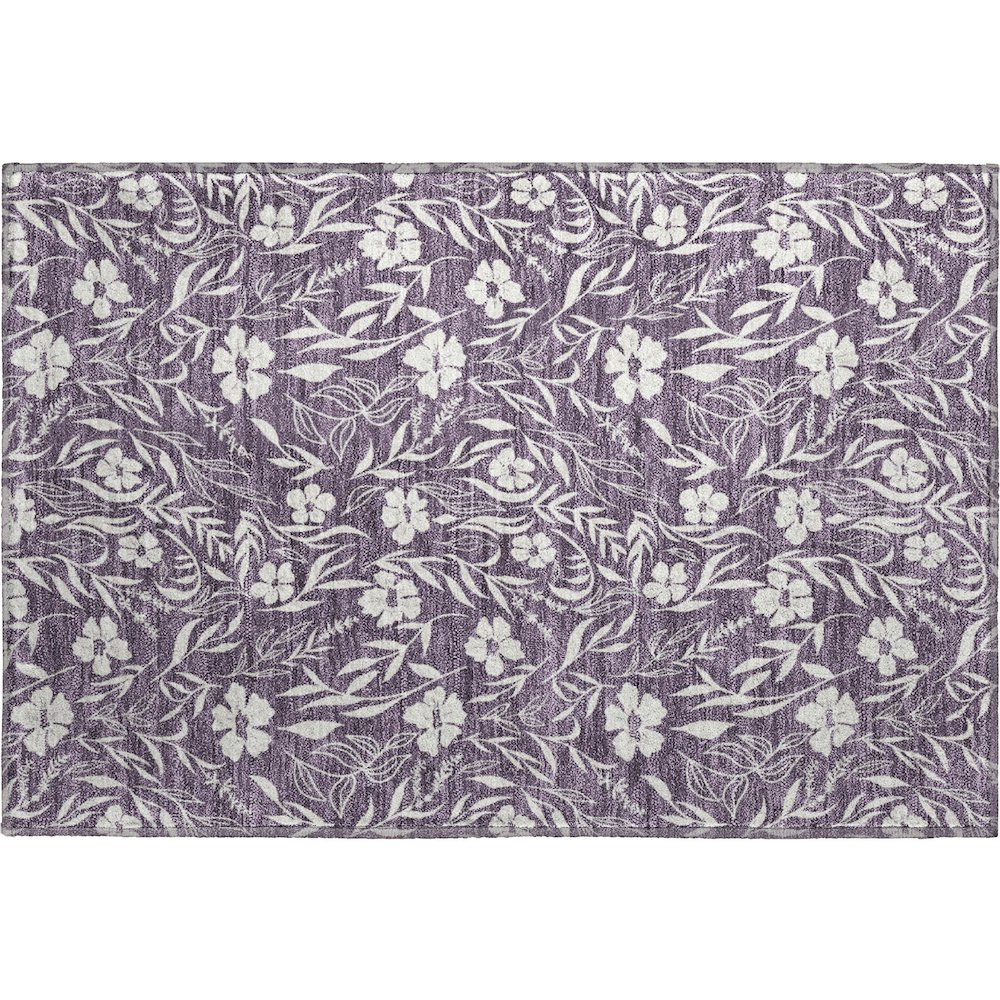 Luxury Washable Indoor/Outdoor Soft Essentials SE4 Purple 1'8" x 2'6" Rug. Picture 1