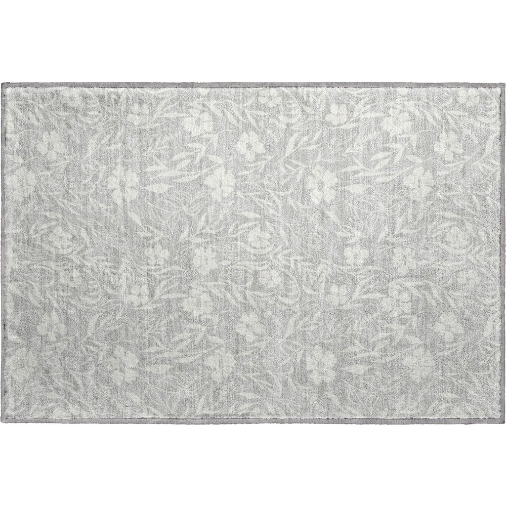Luxury Washable Indoor/Outdoor Soft Essentials SE4 Gray 1'8" x 2'6" Rug. Picture 1