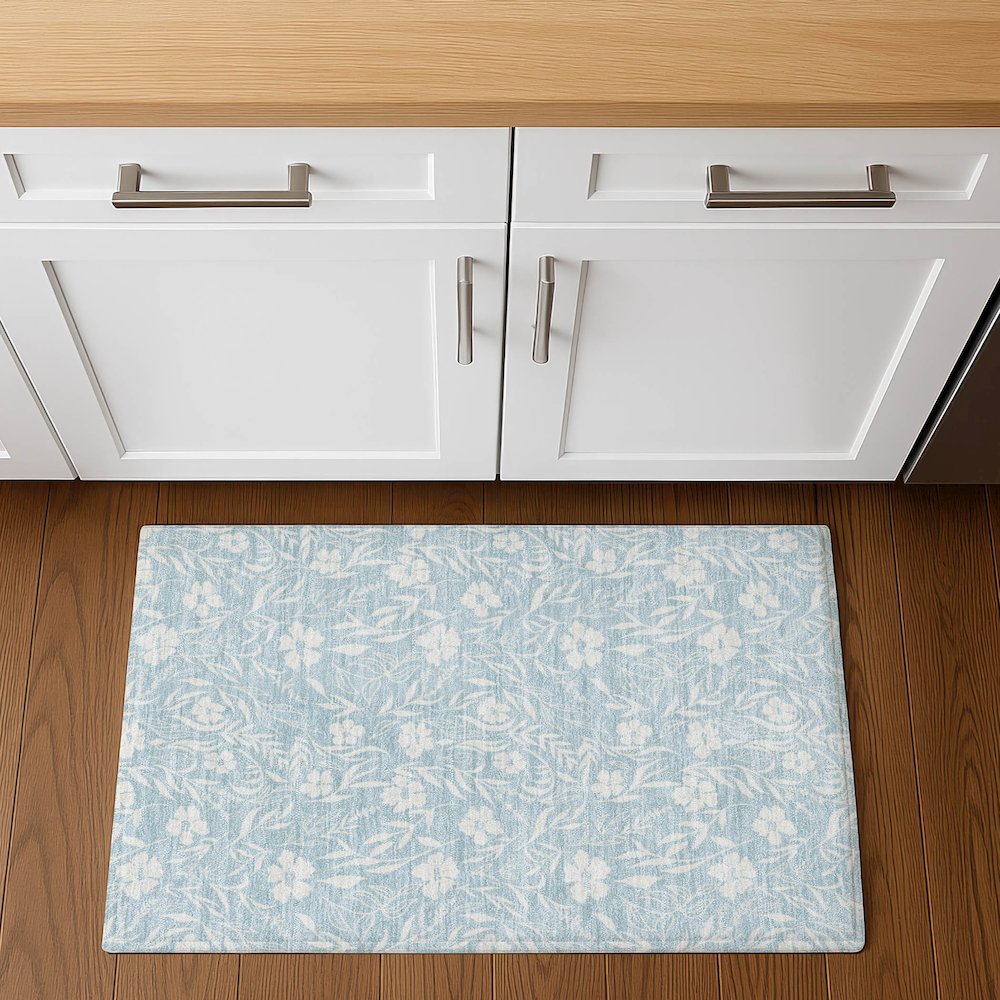 Luxury Washable Indoor/Outdoor Soft Essentials SE4 Blue 1'8" x 2'6" Rug. Picture 5