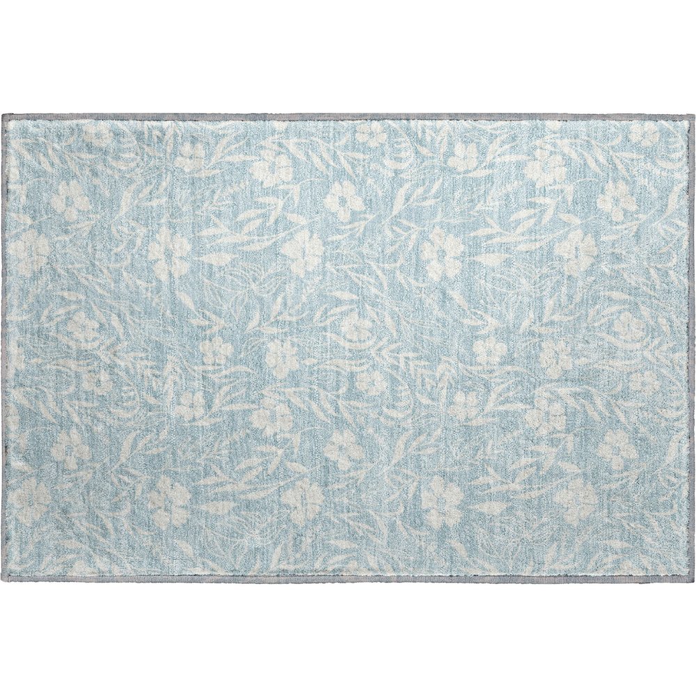 Luxury Washable Indoor/Outdoor Soft Essentials SE4 Blue 1'8" x 2'6" Rug. Picture 1