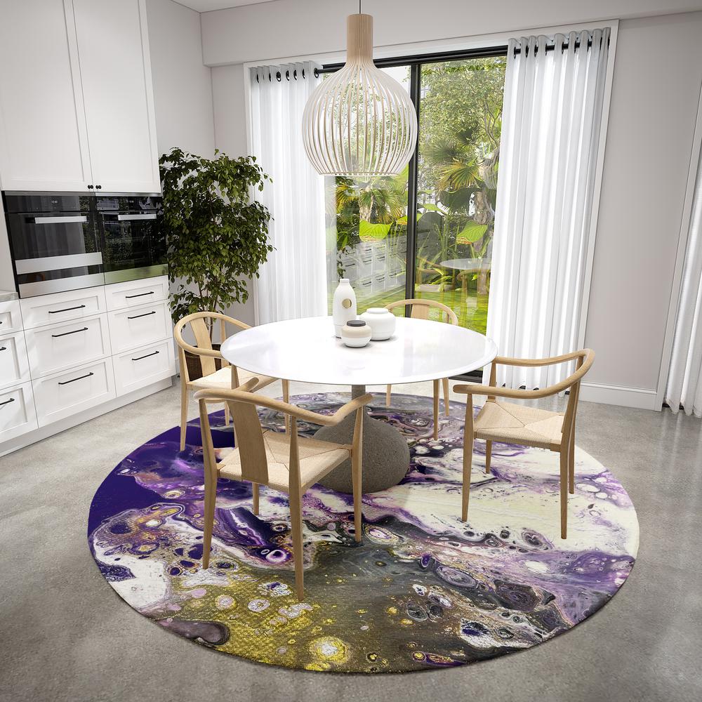 Karina Amethyst Modern Abstract 8' x 8' Area Rug Amethyst AKC37. Picture 1