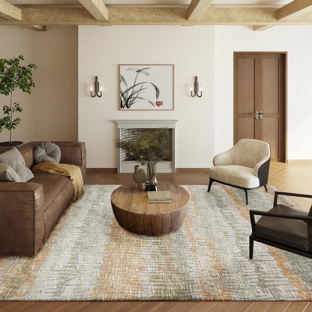 Rylee Sage Transitional Striped 10' x 14' Area Rug Sage ARY34. Picture 1