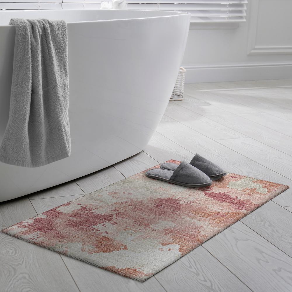 Indoor/Outdoor Accord AAC32 Pink Washable 1'8" x 2'6" Rug. Picture 2