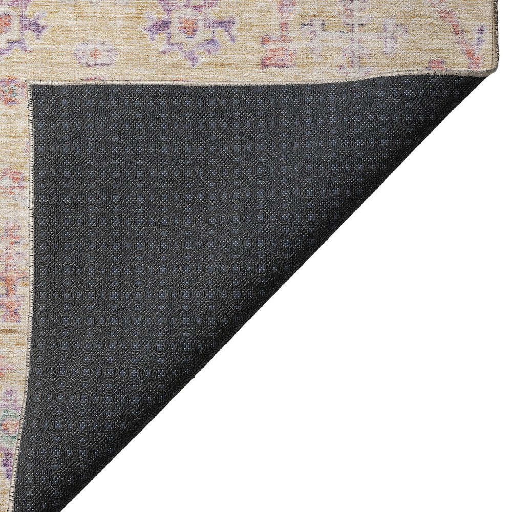 Luxury Washable Indoor/Outdoor Solace Peach 1'8" x 2'6" Rug. Picture 4