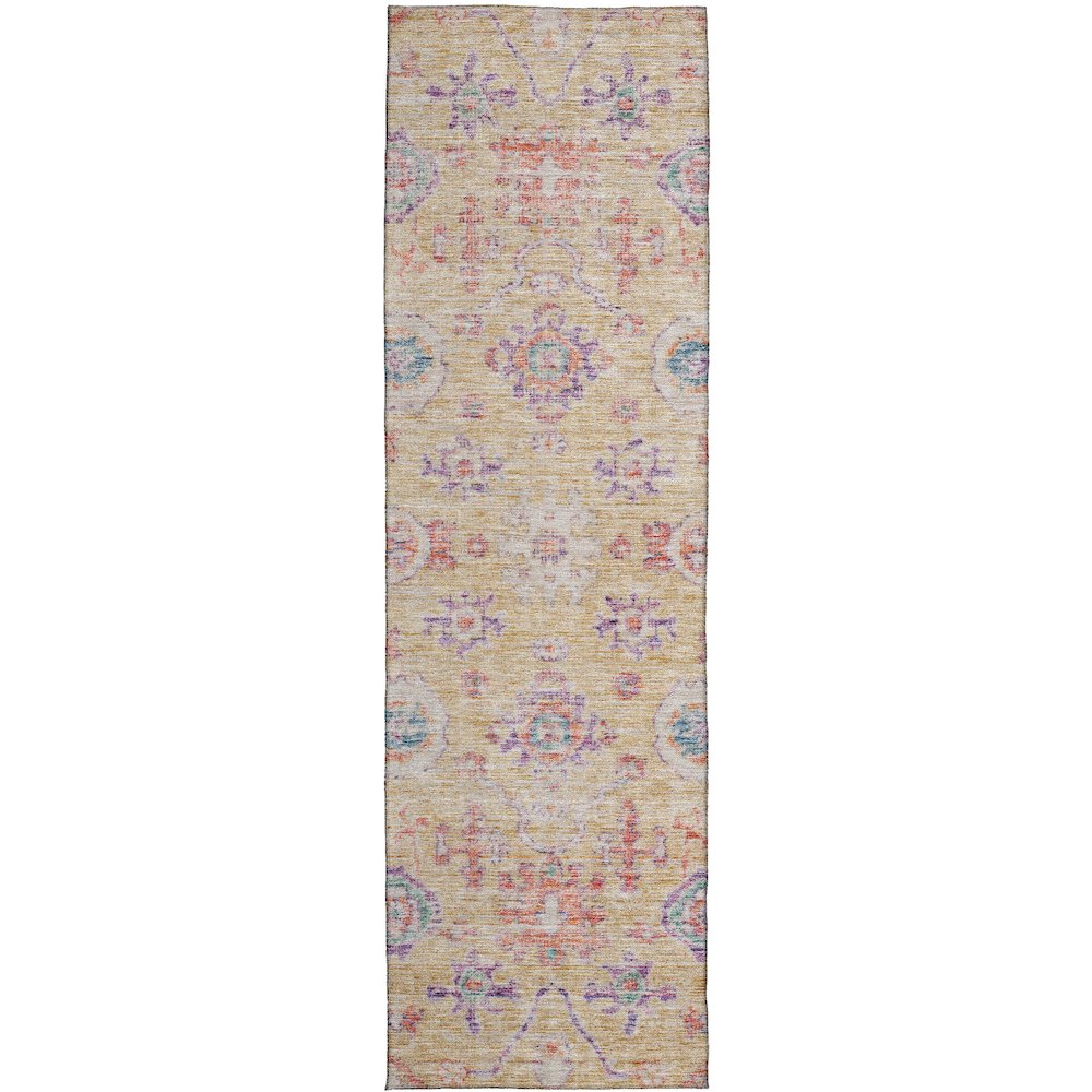 Luxury Washable Indoor/Outdoor Solace Peach 2'3" x 7'6" Runner Rug. Picture 1