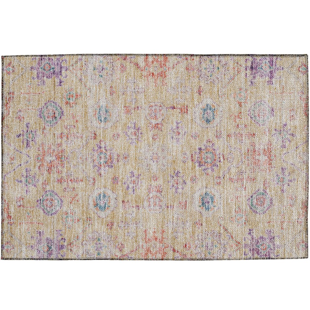 Luxury Washable Indoor/Outdoor Solace Peach 1'8" x 2'6" Rug. Picture 1