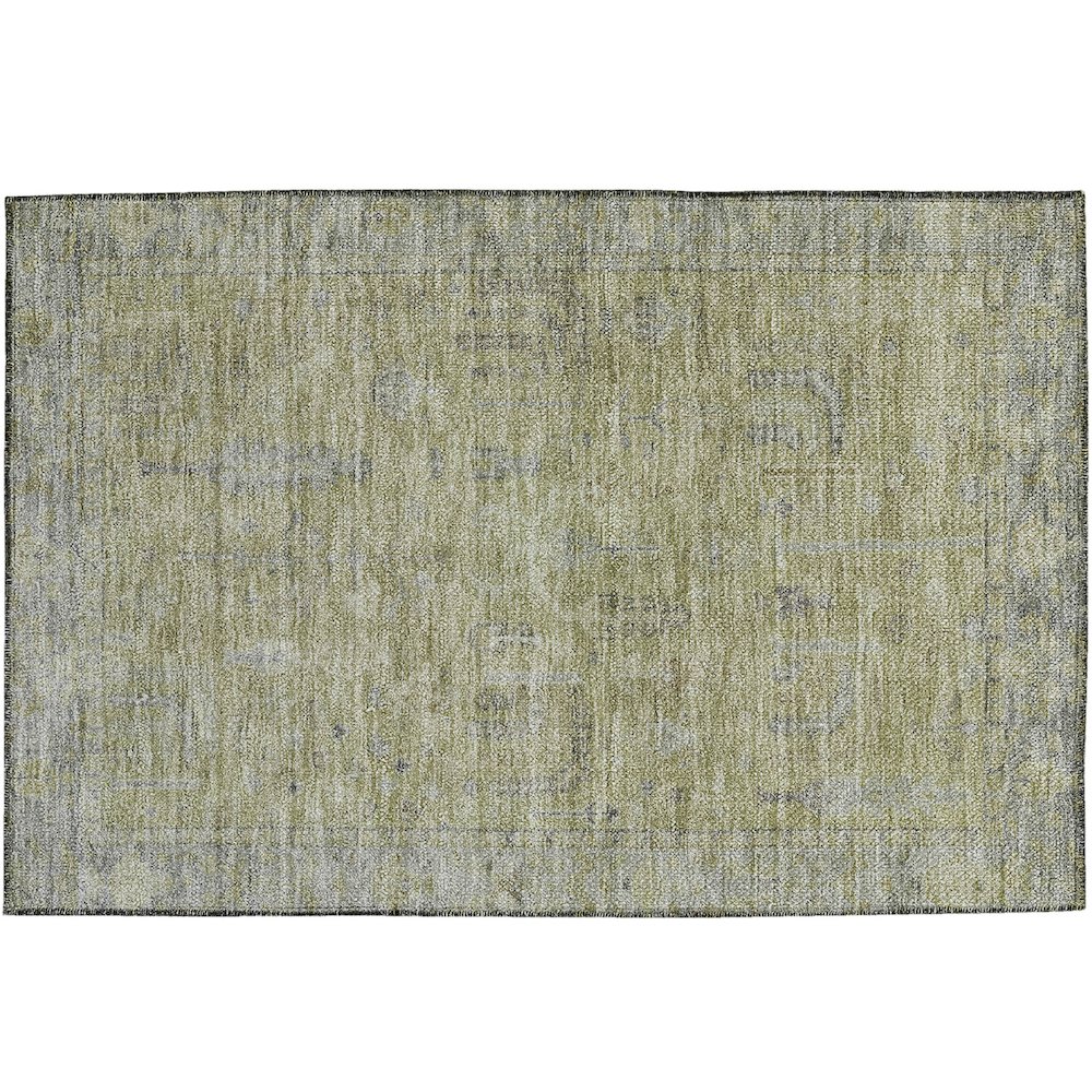 Luxury Washable Indoor/Outdoor Solace Aloe 1'8" x 2'6" Rug. Picture 1