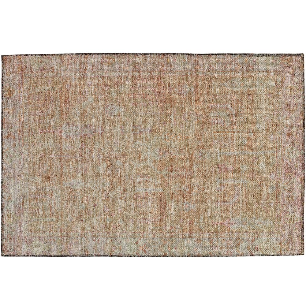 Luxury Washable Indoor/Outdoor Solace Coral 1'8" x 2'6" Rug. Picture 1