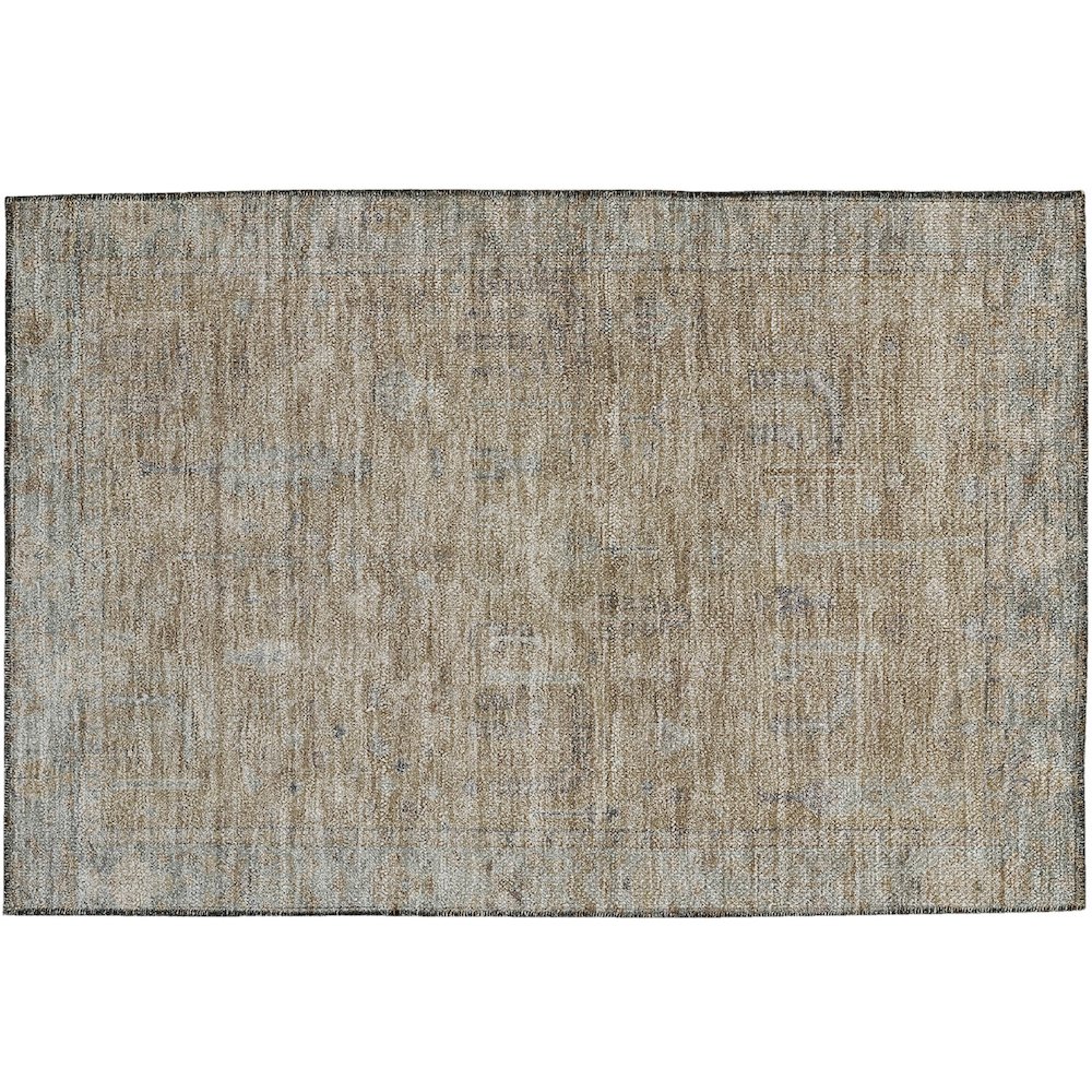 Luxury Washable Indoor/Outdoor Solace Tan 1'8" x 2'6" Rug. Picture 1
