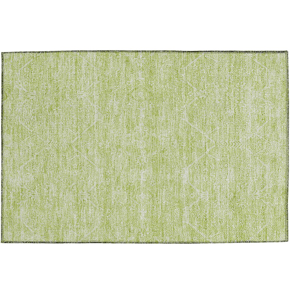 Luxury Washable Indoor/Outdoor Solace Lime 1'8" x 2'6" Rug. Picture 1