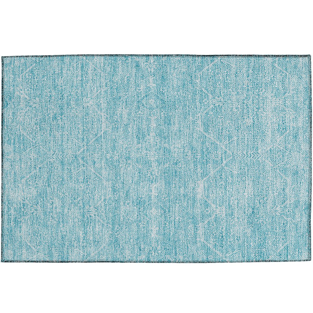 Luxury Washable Indoor/Outdoor Solace Sky 1'8" x 2'6" Rug. Picture 1