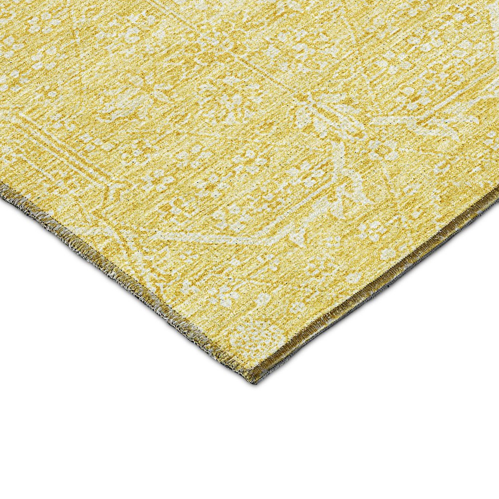 Luxury Washable Indoor/Outdoor Solace Yellow 1'8" x 2'6" Rug. Picture 2