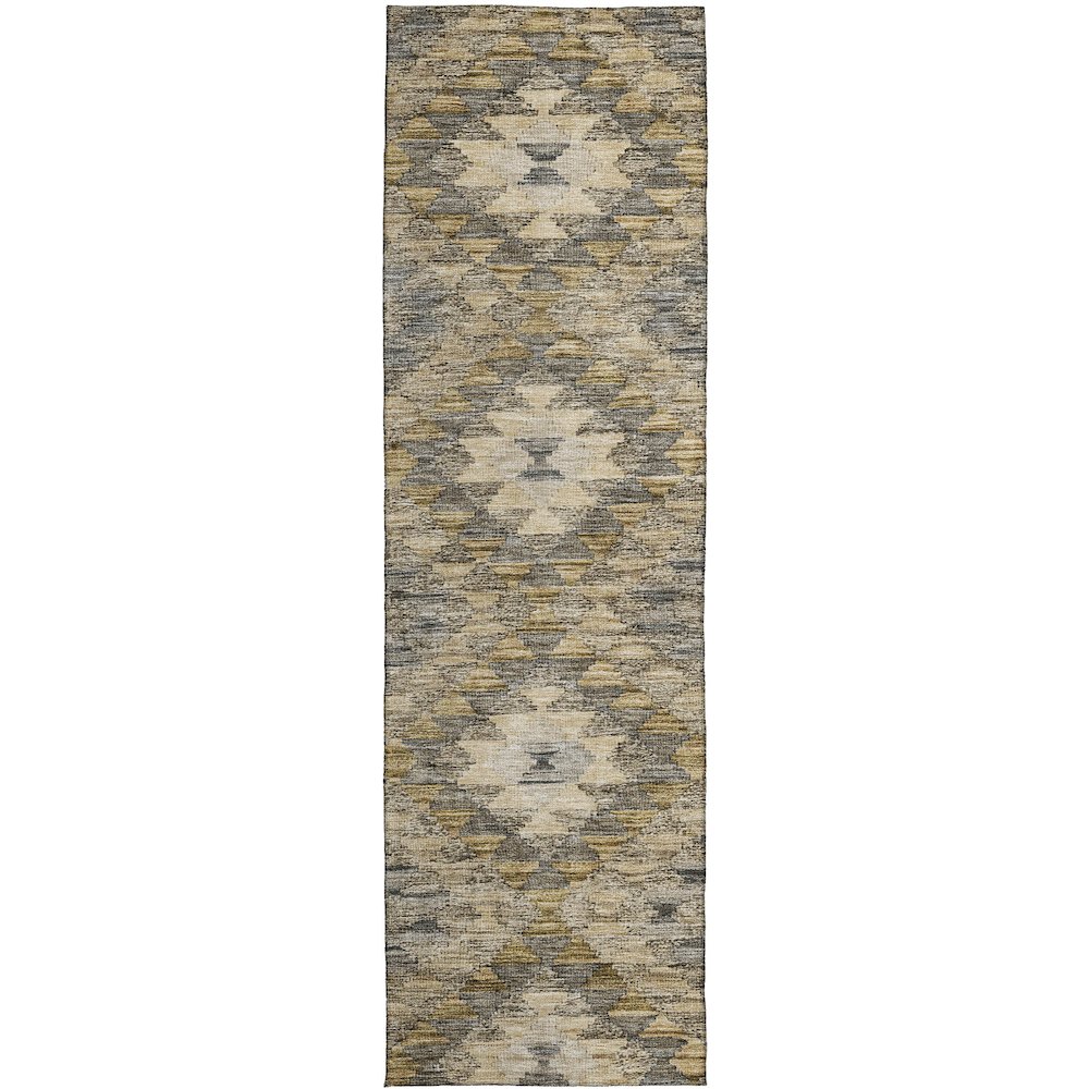 Luxury Washable Indoor/Outdoor Solace Beige 2'3" x 7'6" Runner Rug. Picture 1