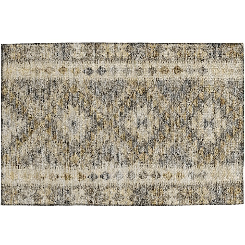 Luxury Washable Indoor/Outdoor Solace Beige 1'8" x 2'6" Rug. Picture 1