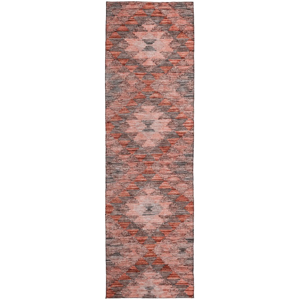 Luxury Washable Indoor/Outdoor Solace Terracotta 2'3" x 7'6" Runner Rug. Picture 1