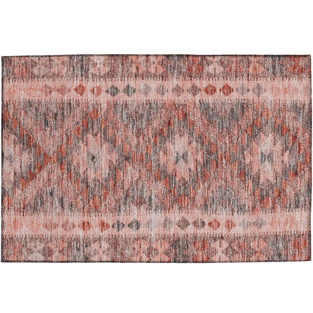 Luxury Washable Indoor/Outdoor Solace Terracotta 1'8" x 2'6" Rug. Picture 1