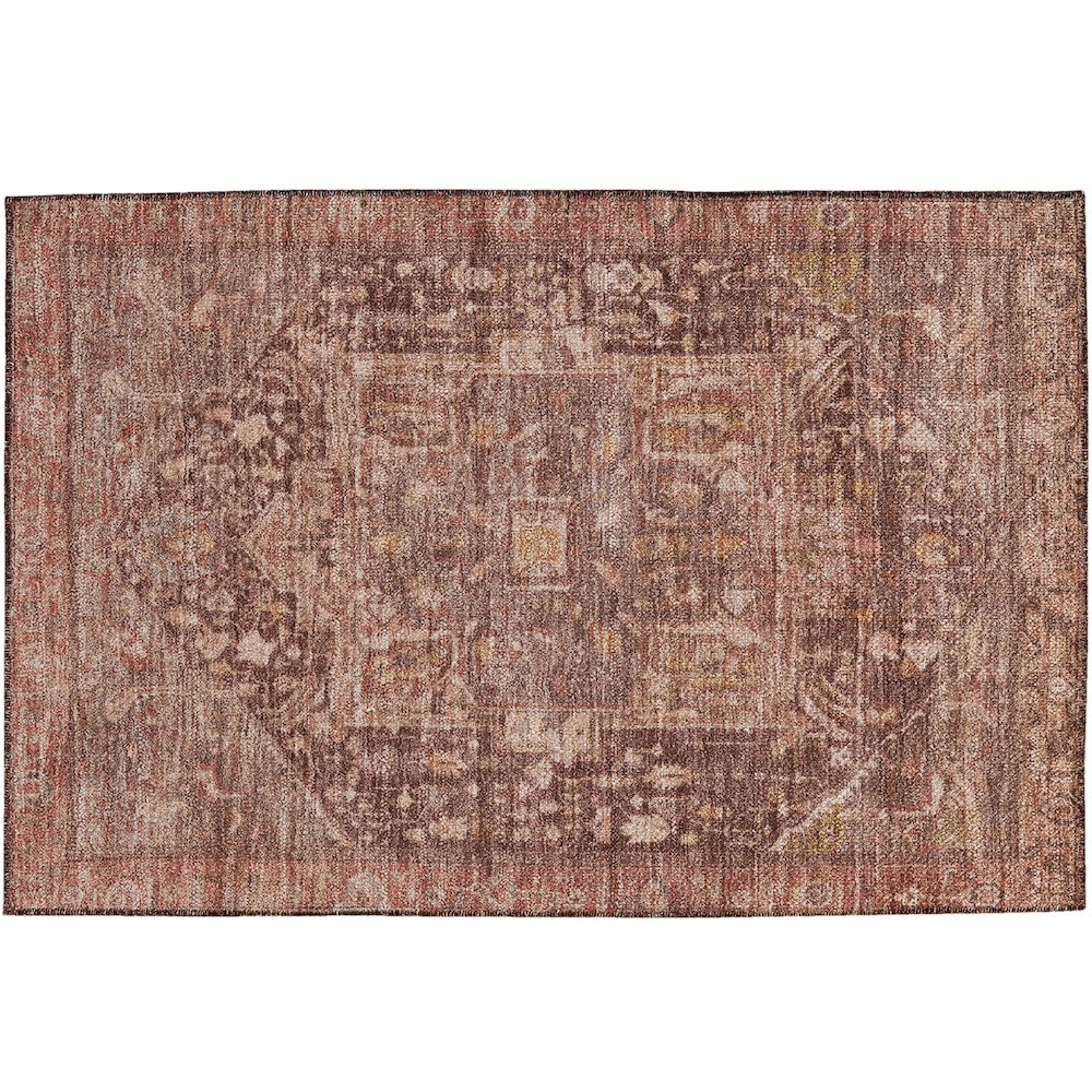 Luxury Washable Indoor/Outdoor Solace Burgundy 1'8" x 2'6" Rug. Picture 1