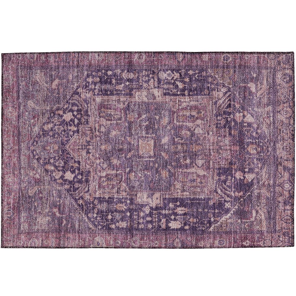 Luxury Washable Indoor/Outdoor Solace Eggplant 1'8" x 2'6" Rug. Picture 1