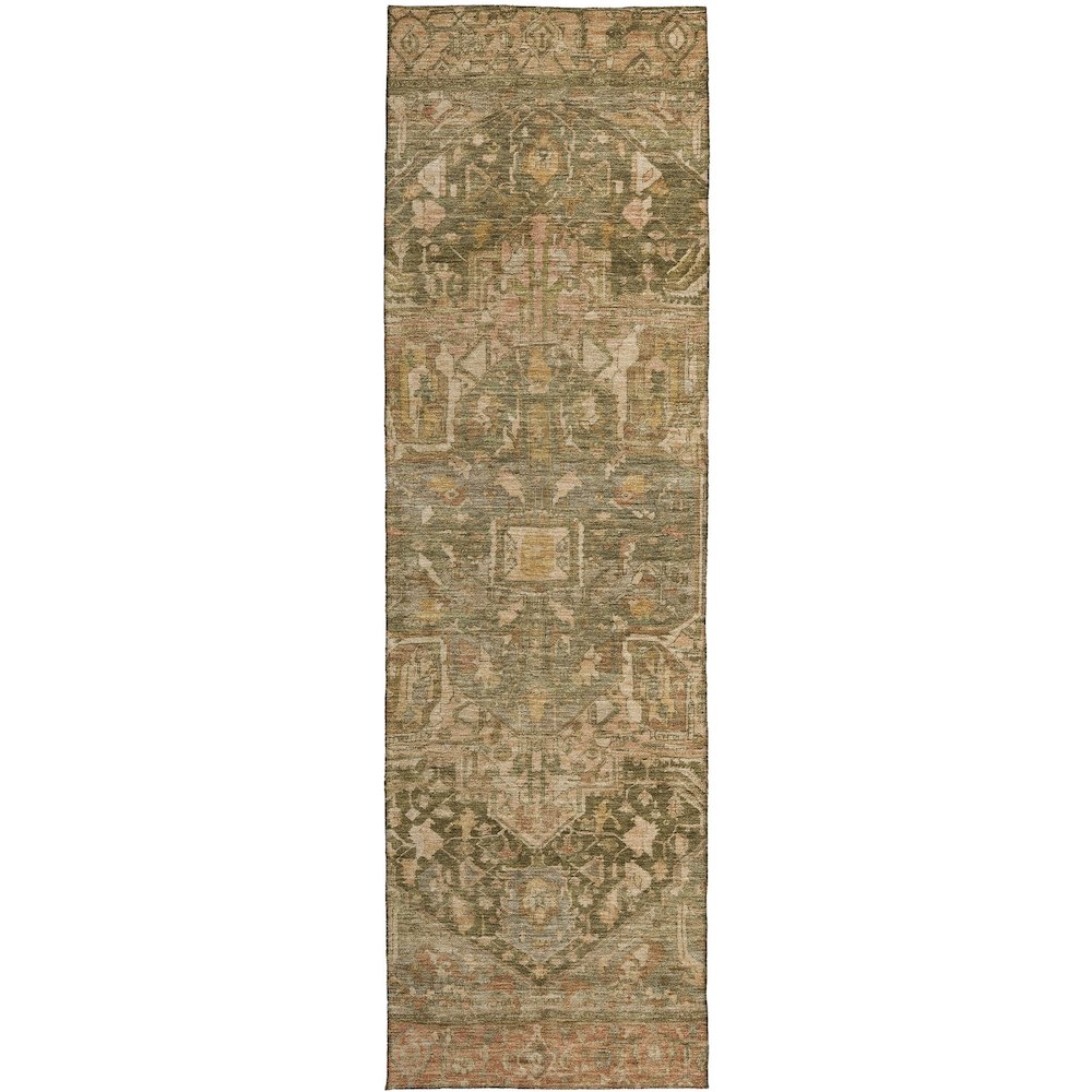Luxury Washable Indoor/Outdoor Solace Fern 2'3" x 7'6" Runner Rug. Picture 1