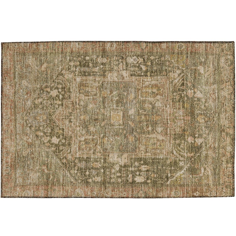 Luxury Washable Indoor/Outdoor Solace Fern 1'8" x 2'6" Rug. Picture 1