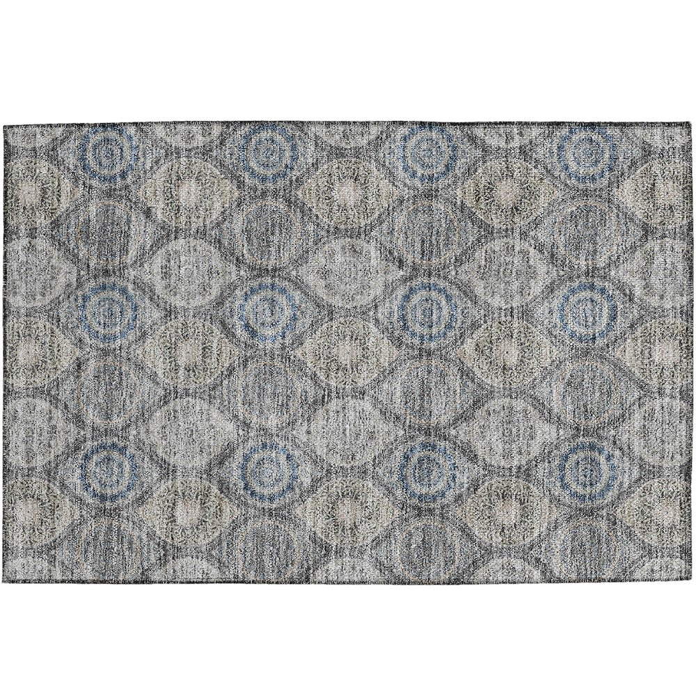 Luxury Washable Indoor/Outdoor Solace Gray 1'8" x 2'6" Rug. Picture 1