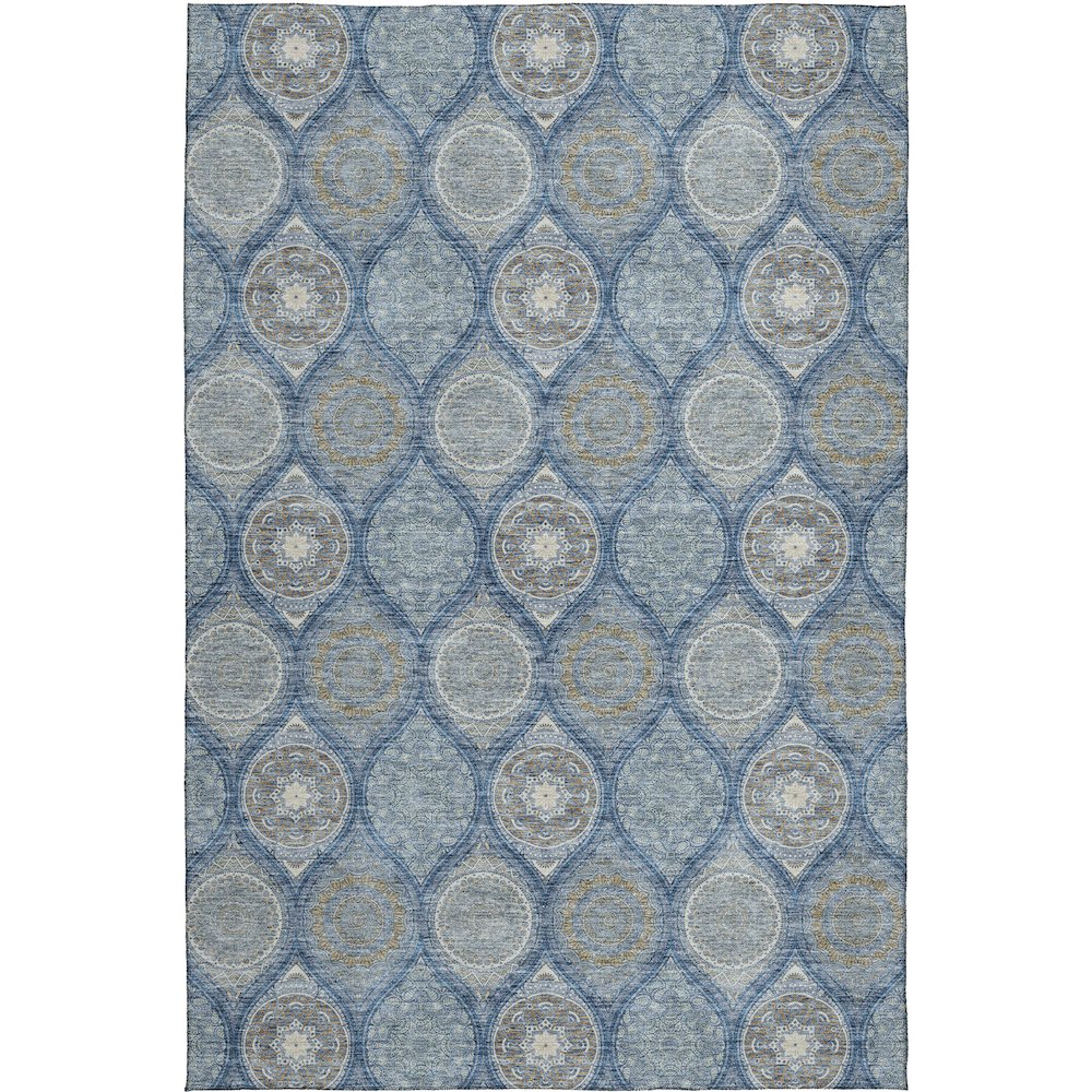 Luxury Washable Indoor/Outdoor Solace Navy 2'6" x 3'10" Rug. Picture 1