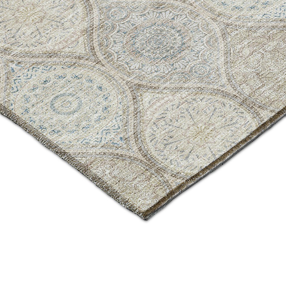 Luxury Washable Indoor/Outdoor Solace Taupe 1'8" x 2'6" Rug. Picture 2