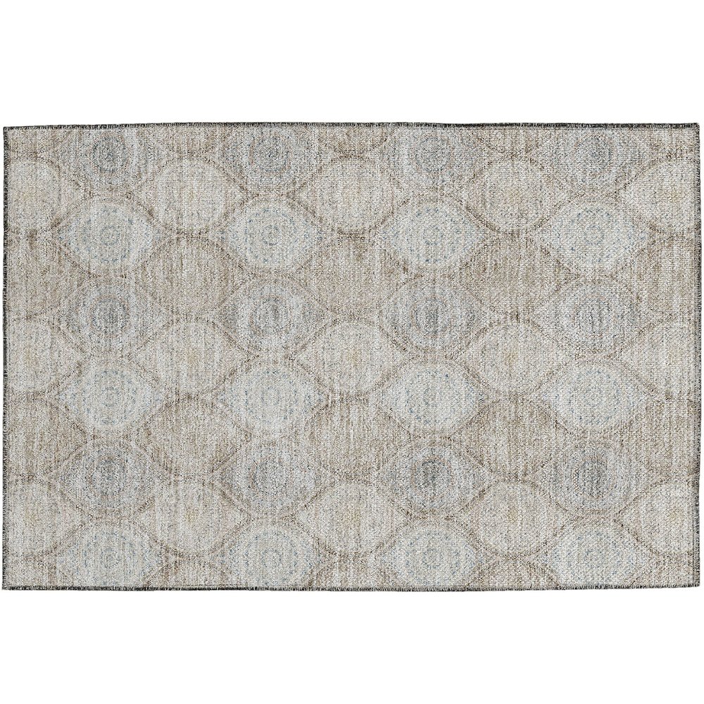 Luxury Washable Indoor/Outdoor Solace Taupe 1'8" x 2'6" Rug. Picture 1