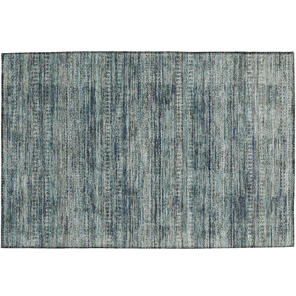 Luxury Washable Indoor/Outdoor Solace Teal 1'8" x 2'6" Rug. Picture 1