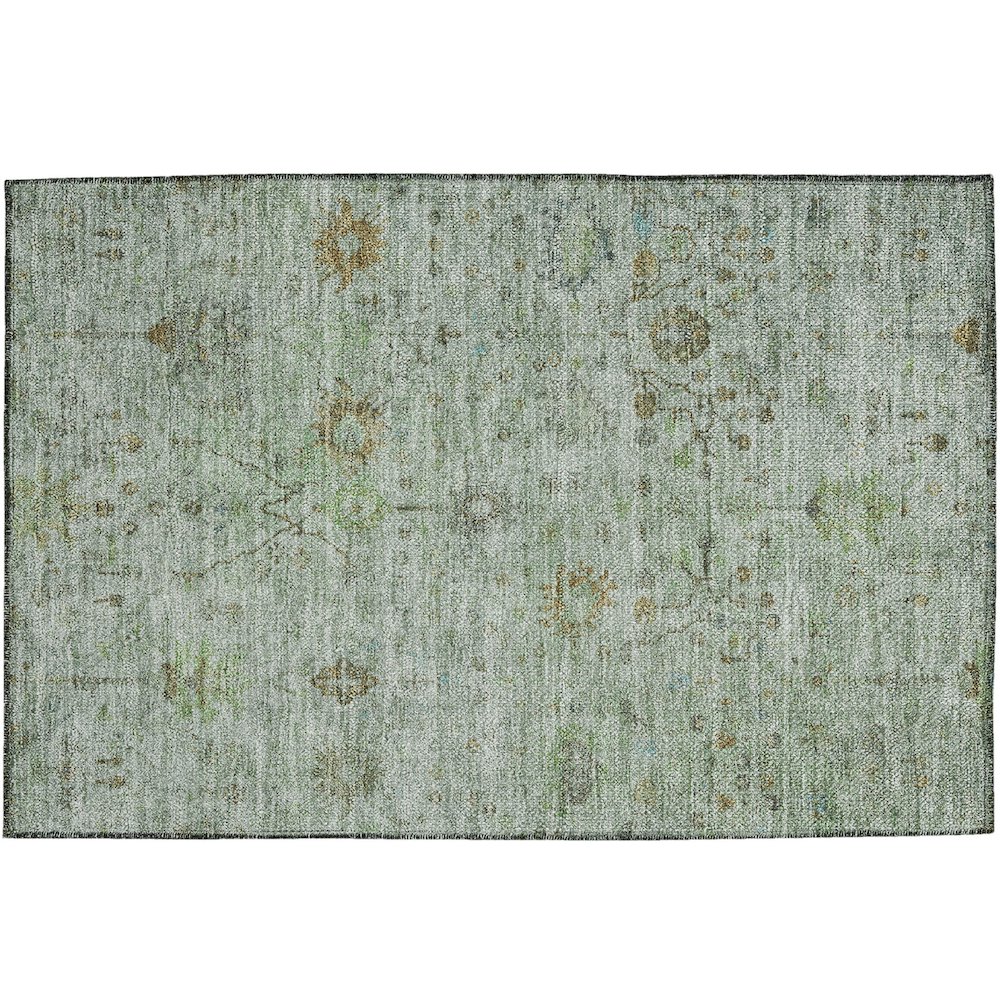 Luxury Washable Indoor/Outdoor Solace Aloe 1'8" x 2'6" Rug. Picture 1