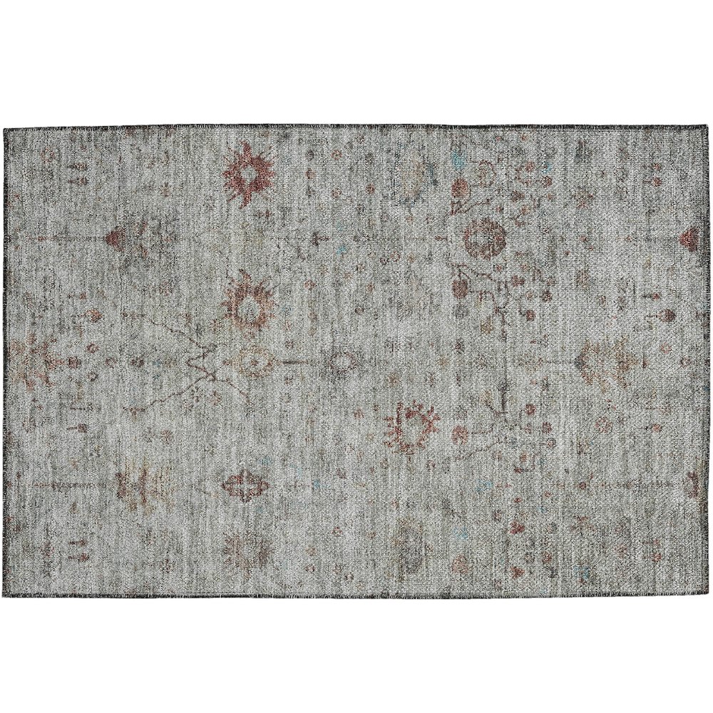 Luxury Washable Indoor/Outdoor Solace Gray 1'8" x 2'6" Rug. Picture 1