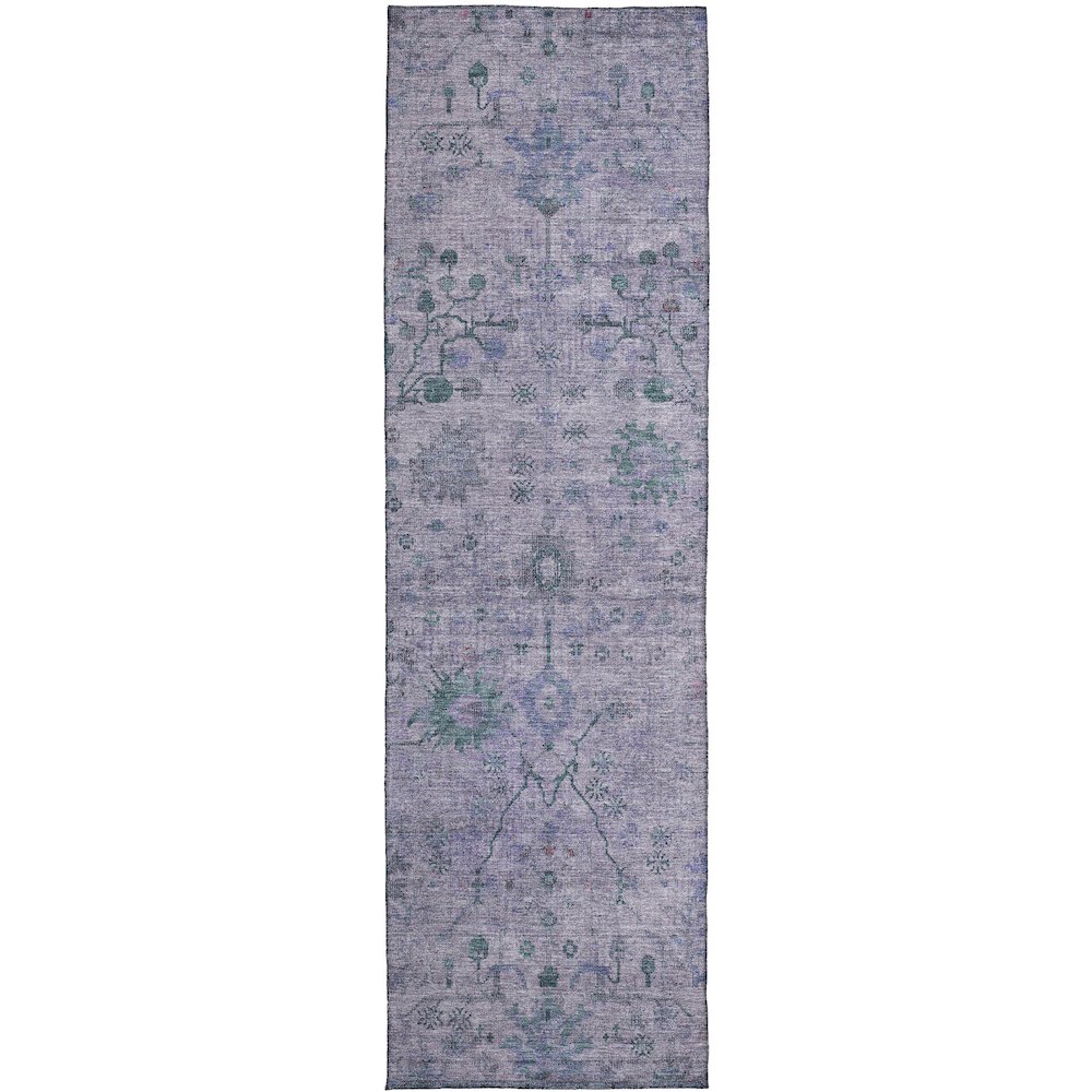 Luxury Washable Indoor/Outdoor Solace Lavender 2'3" x 7'6" Runner Rug. Picture 1