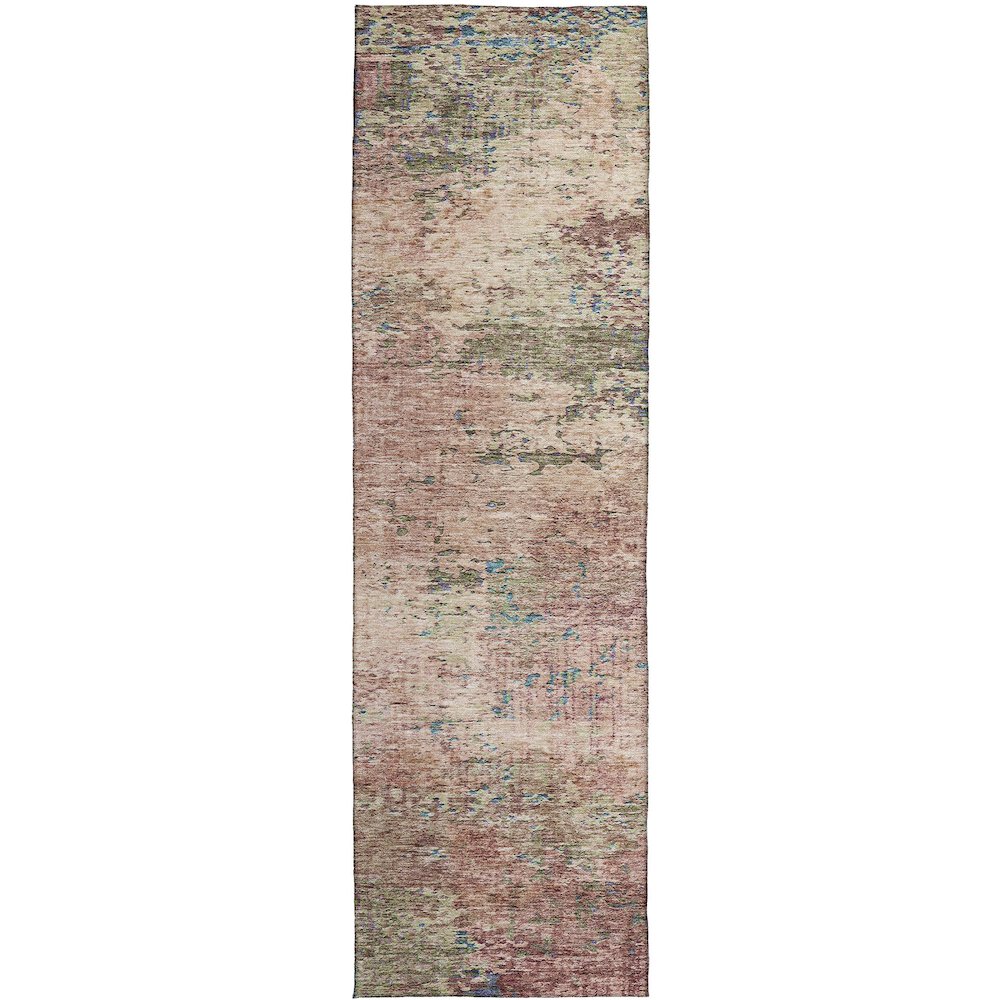Luxury Washable Indoor/Outdoor Solace Blush 2'3" x 7'6" Runner Rug. Picture 1