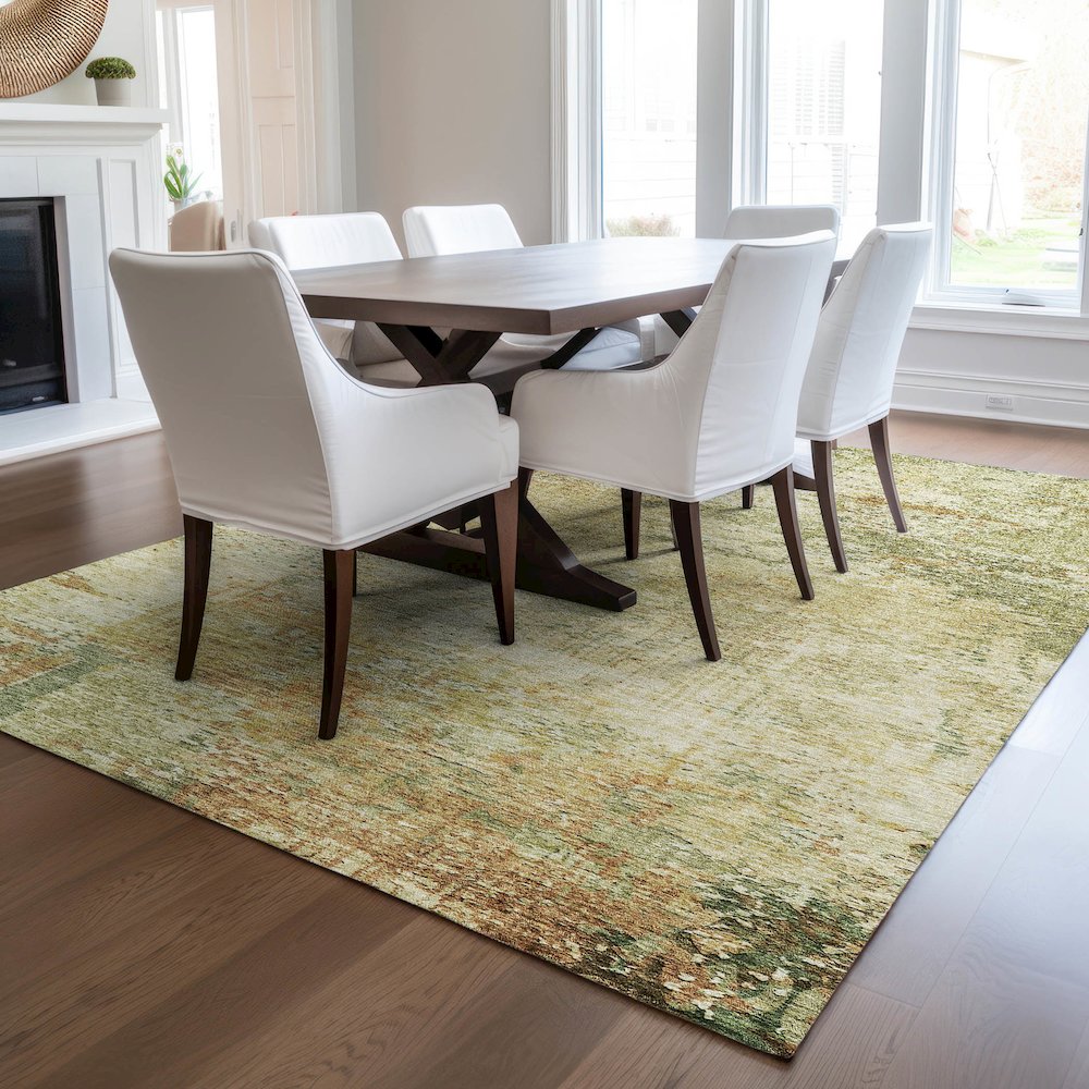 Luxury Washable Indoor/Outdoor Solace Fern 2'6" x 3'10" Rug. Picture 6