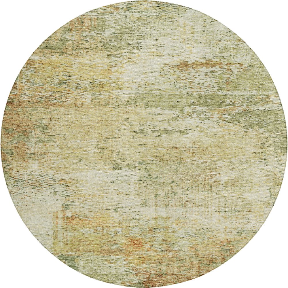 Luxury Washable Indoor/Outdoor Solace Fern 8' x 8' Round Rug. Picture 1