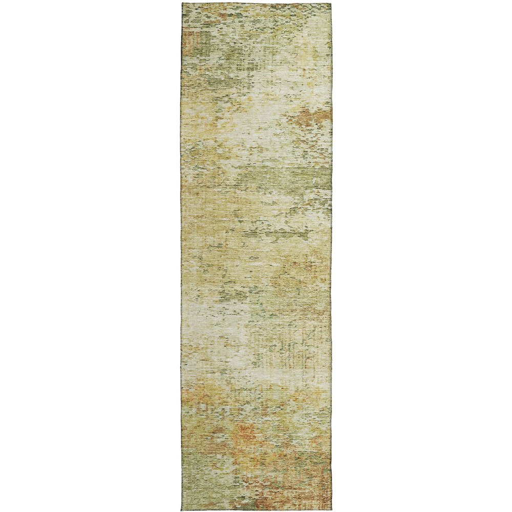 Luxury Washable Indoor/Outdoor Solace Fern 2'3" x 7'6" Runner Rug. Picture 1