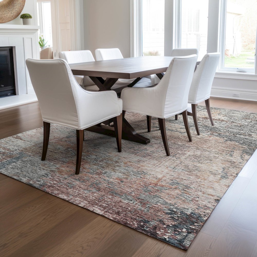 Luxury Washable Indoor/Outdoor Solace Gray 2'6" x 3'10" Rug. Picture 6